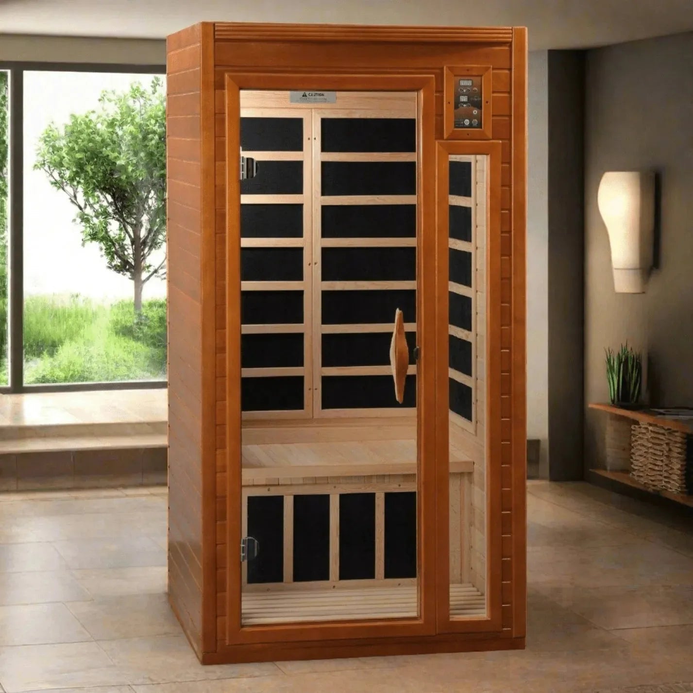Retails- Dynamic "Barcelona" 1-2-person Low EMF FAR Infrared Sauna DYN-6106-01