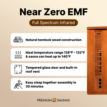 Retails- Dynamic "Lugano" 3-Person Full Spectrum Near Zero EMF FAR Infrared Sauna DYN-6336-03 FS
