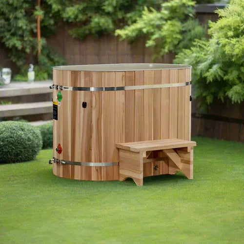 Retails- Dynamic Cold Therapy (DCT) Oval Barrel Tub (50-P) Pacific Cedar – 3/4 IN-OUT (Without Motor)